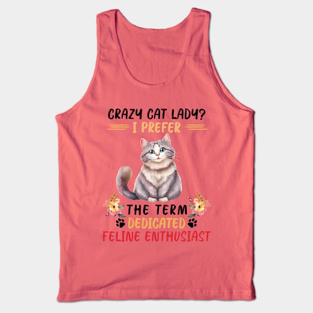 Funny Sarcastic Cat Tank Top by Anonic